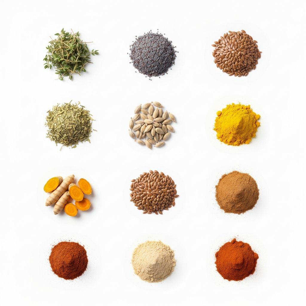 Verschiedene Formen natürlicher Inhaltsstoffe